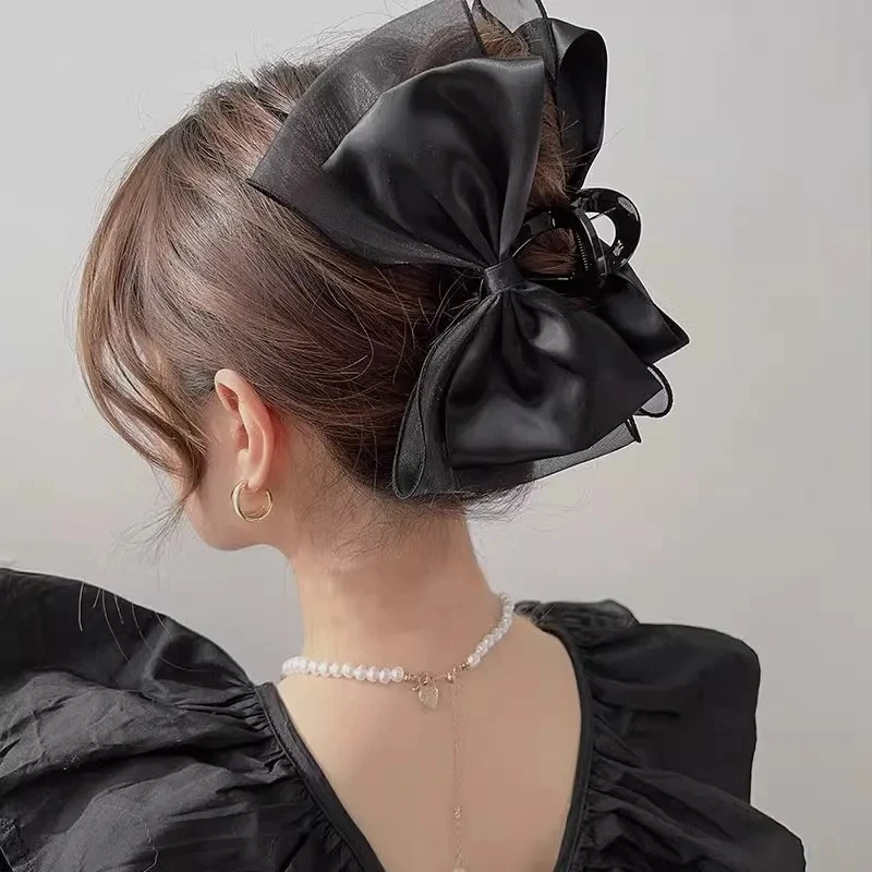 Letnie nowe spinki do włosów z siatki w jednolitym kolorze Eleganckie damskie spinki do włosów z kucykiem i warkoczem Spinki do włosów Nakrycia głowy Akcesoria do włosów