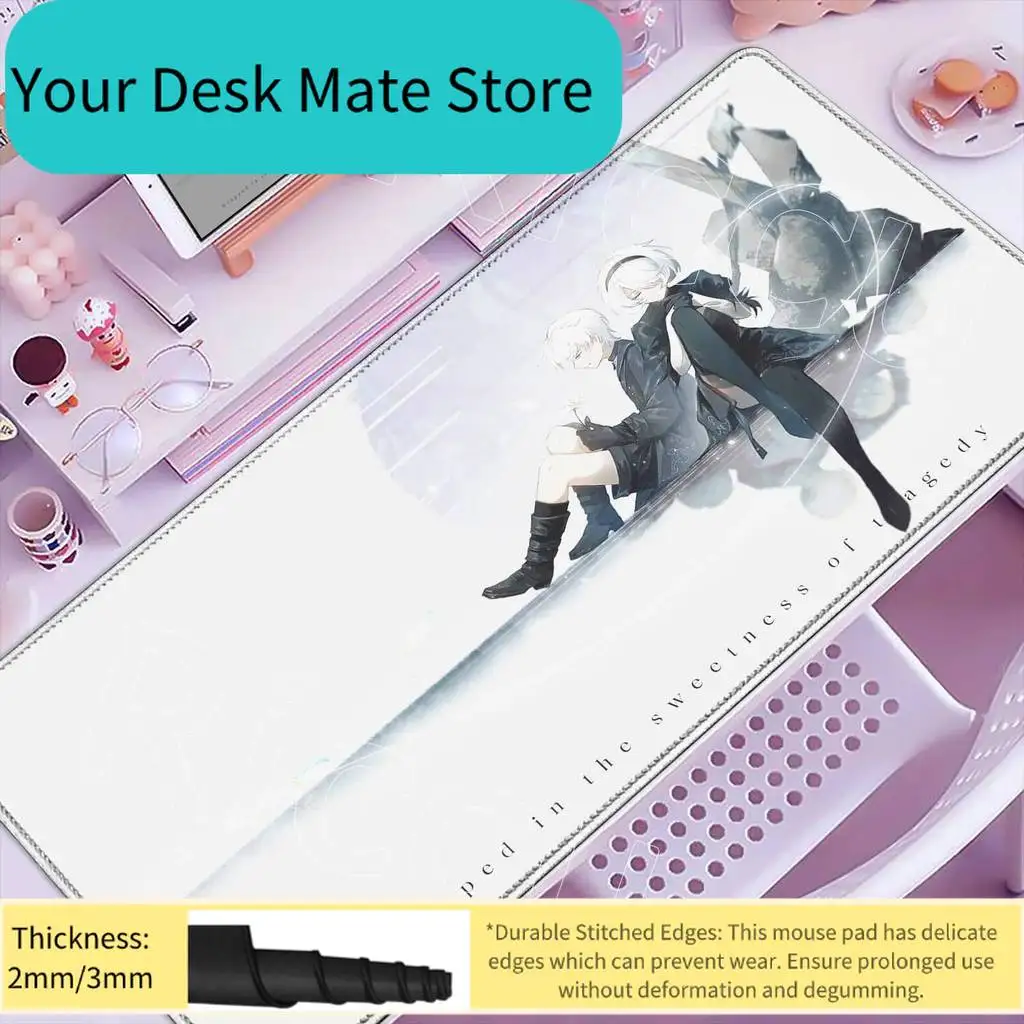 

Anime HD Print Mouse Pad Nier Automata Large Gaming Mousepad Rubber Computer 2B Mouse Mat Gaming Lock Edge Accessories Non-slip