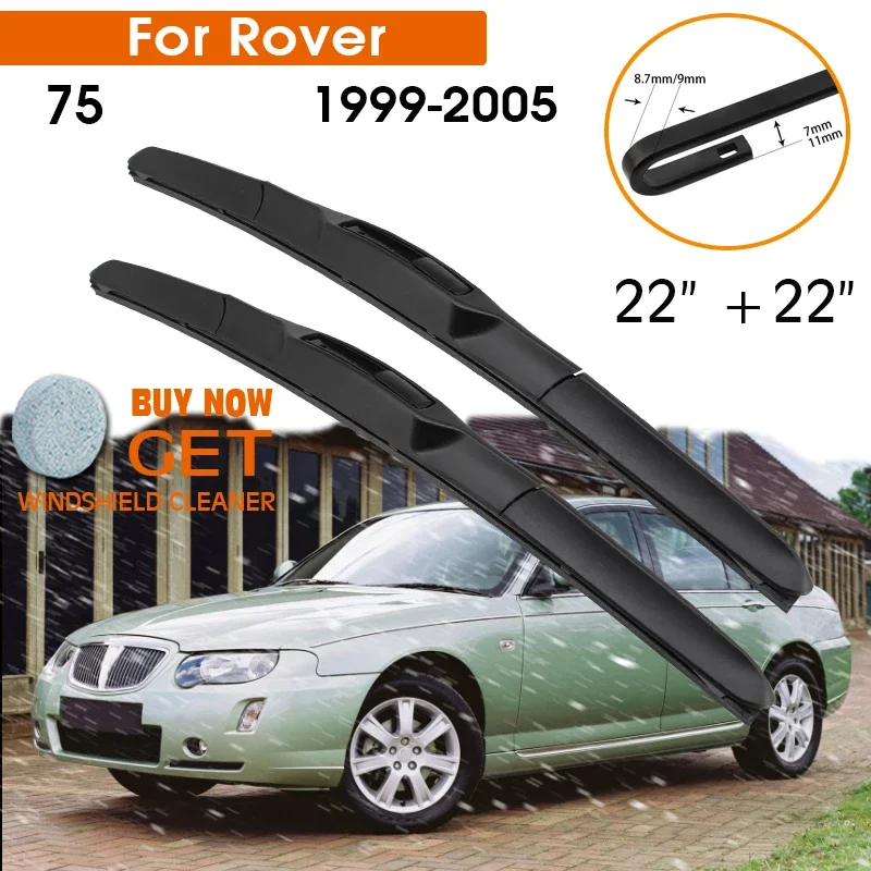 Balai d'essuie-glace de voiture pour Rover 75 1999 – 2005, recharge de pare-brise en caoutchouc et silicone, essuie-glace de fenêtre avant 22 "+ 22" LHD RHD, accessoires automobiles