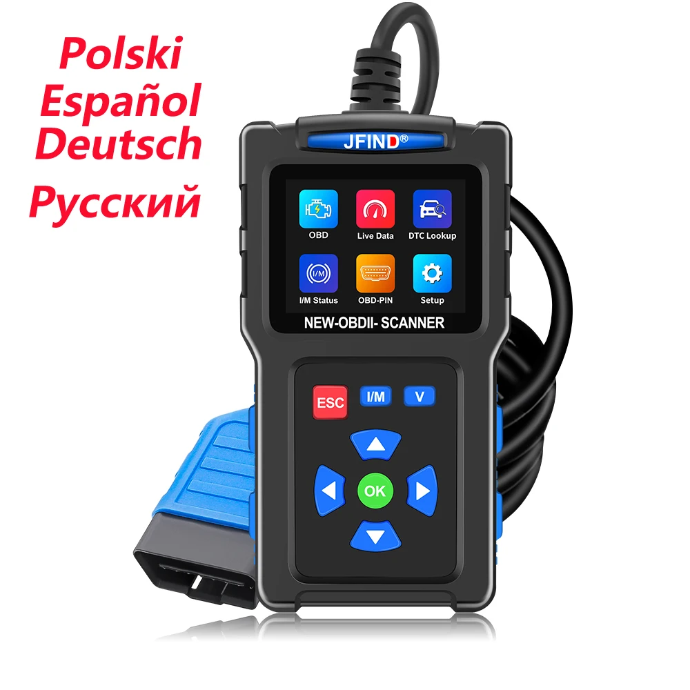 

Автомобильный сканер OBD2, диагностический инструмент, считыватель кодов JFIND JF700, тестер напряжения аккумулятора, OBD-детектор напряжения, сканер кодов неисправностей двигателя