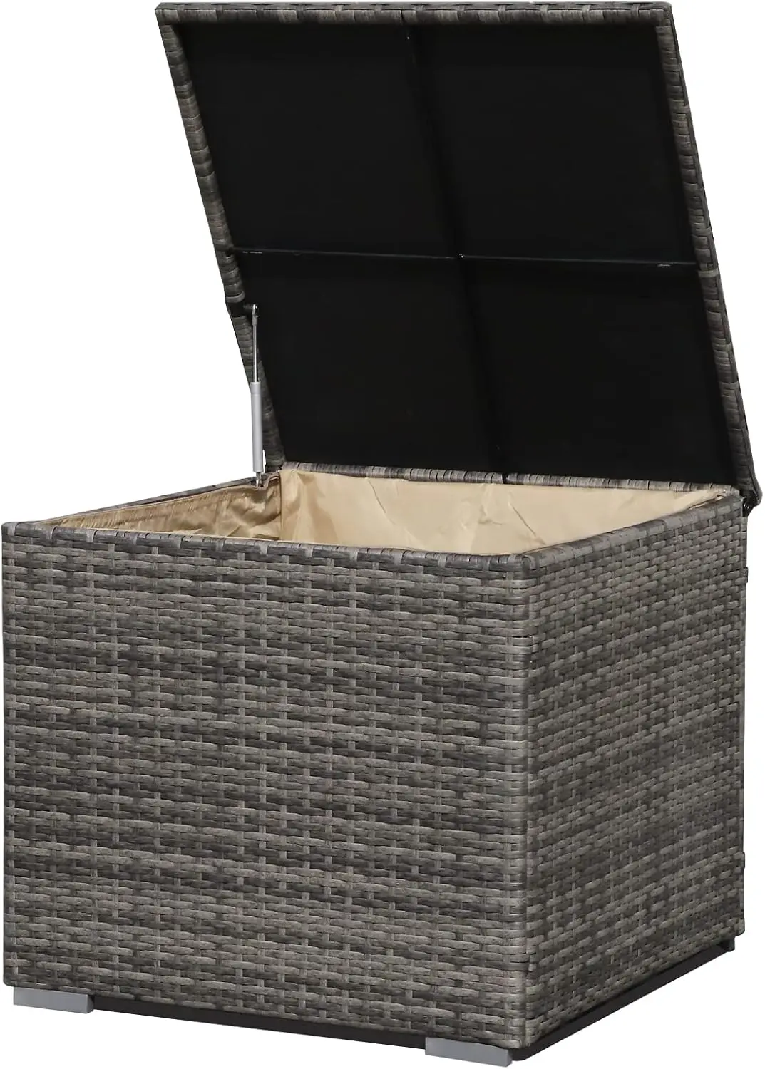 

Outdoor Patio Storage Box Waterproof, Wicker Storage Bin De Box For Cushions, Garden Tools, 88 Gallon, Gray