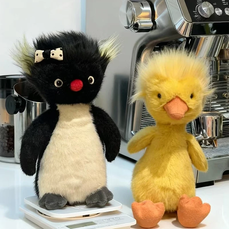 

Frizzy Duck & Penguin Plush Toys - Stuffed Animal with Messy Hair Cute Squishy Soft Toy, Kawaii Funny Stress Relief Gifts