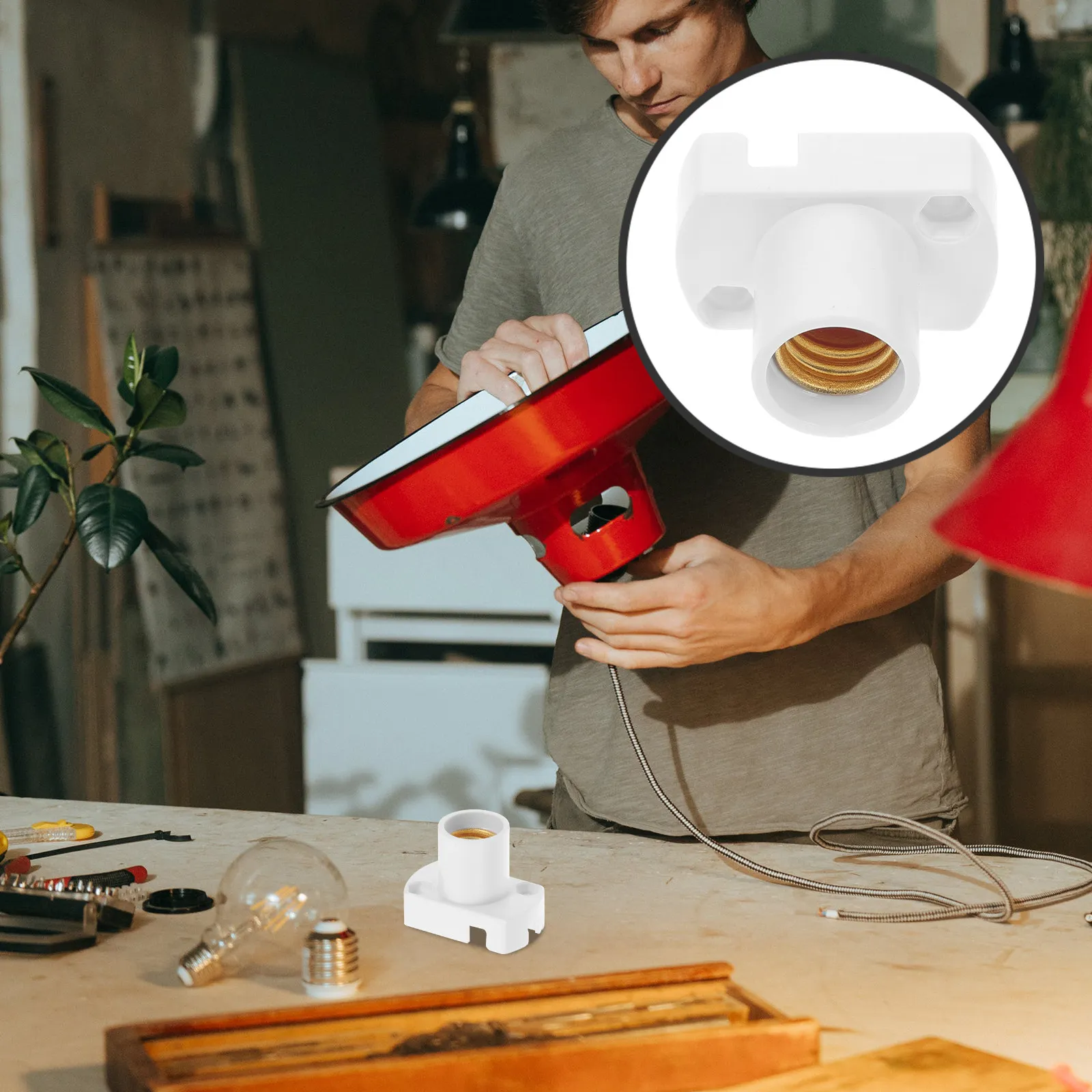 

Цоколь для лампы E12, металлический держатель для лампочки, простая портативная конструкция, подходит для подвесных светильников