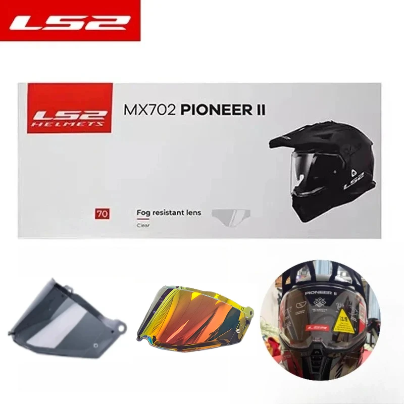 

LS2 Pioneer II MX702 Motorcycle Adventure Helmet Original Visor Mx702 Helmet red Lens Replacement Accessories Anti-fog Sticker