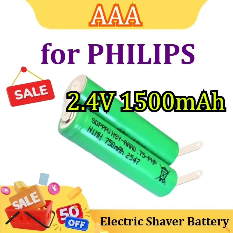 

AAA for PHILIPS Electric Shaver Batteries SUPPO 2.4V 1500mAh Ni-MH Battery