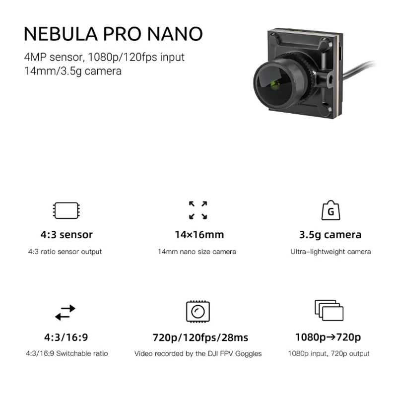 Caddx Nebula Pro Nano/Kit 720P/120fps Digital HD With 8CM Cable FPV Camera For DJI Air Unit and Vista