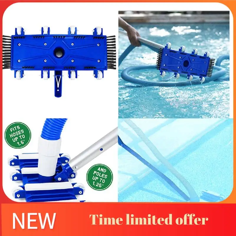 

ABRN-Swimming Pool Suction Head With Side Brush Wheel Wall Floor Fish Pond Swimming Pool Floor Cleaning Tool Summer
