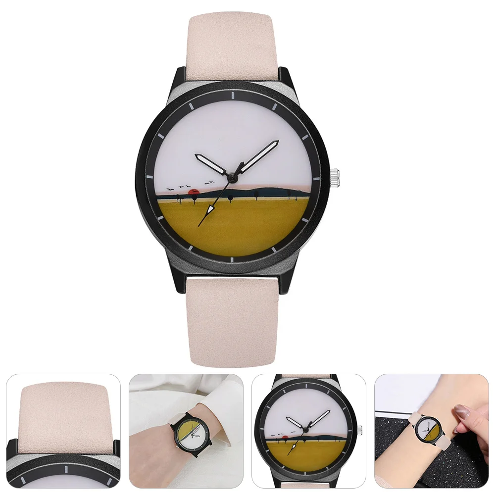 Quartz Wrist Watch for Lovers Simple Stylish Comfortable Versatile Suitable Most Occasions PU Alloy Materials Excellent Texture