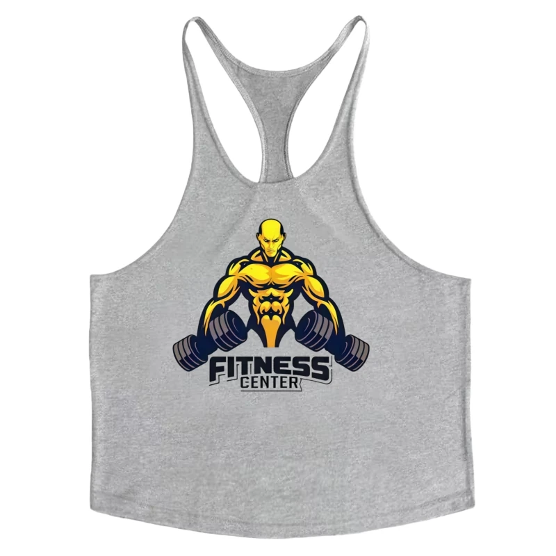 Canottiera da bodybuilding da uomo con retro a Y Canotta da palestra in cotone ad asciugatura rapida Canottiera senza maniche traspirante Camicia da allenamento fitness durevole