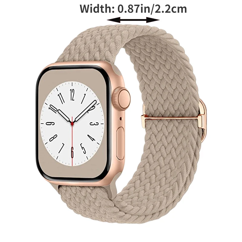 8 Pcs/pack Nylon Elastic Braided Solo Loop for Apple Watch Band for iWatch Ultra SE 8 7 6 5 4 3 2 1 Sizes 38 40 41 42 44 45 49mm