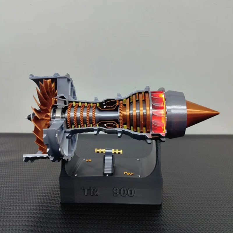 Aircraft engine model assembly toy, birthday gift, aviation electric turbofan engine ornament, battery drive