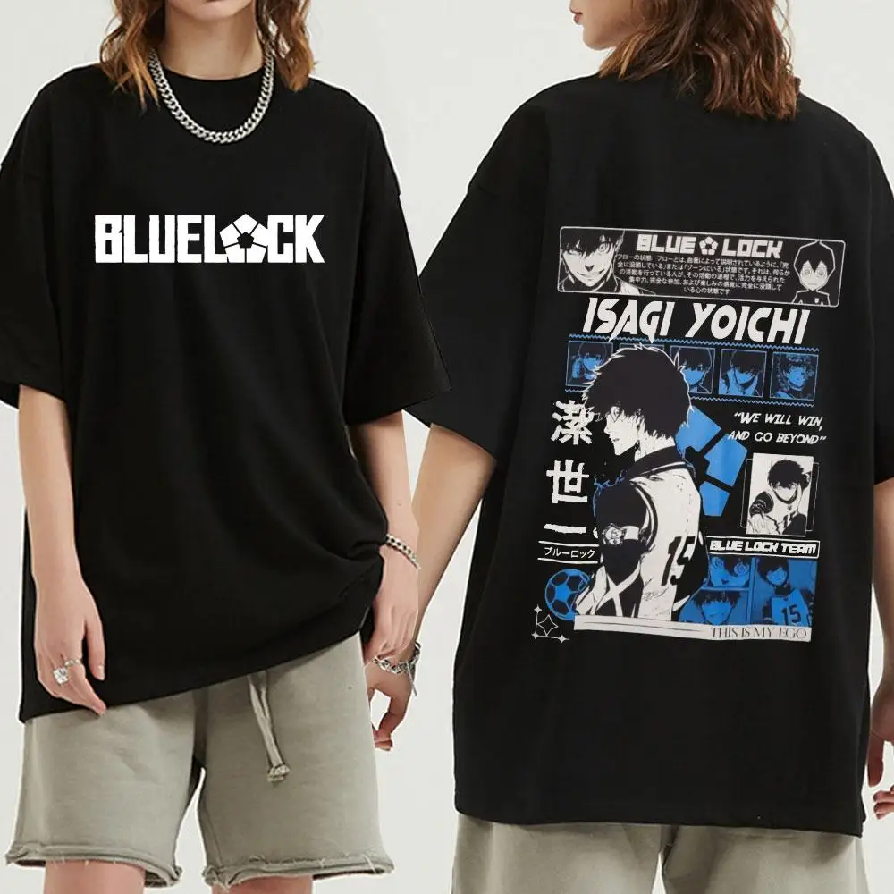 Anime Blue Lock Isagi Yoichi T-shirt Men Women Graphic Short Sleeve Fashion Oversized Tees Harajuku Streetwear Unisex Clothing