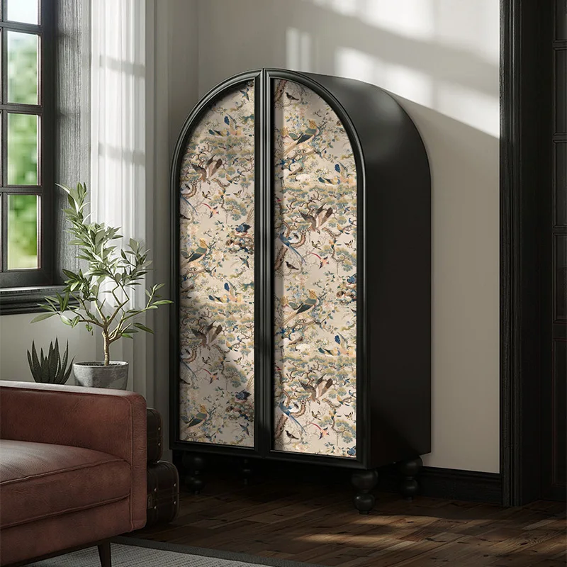 ورق جدران Chinoiserie قابل للتقشير واللصق، ورق حائط ذاتي اللصق قابل للإزالة، ورق اتصال عتيق لطيور الأزهار لخزانة غرفة النوم