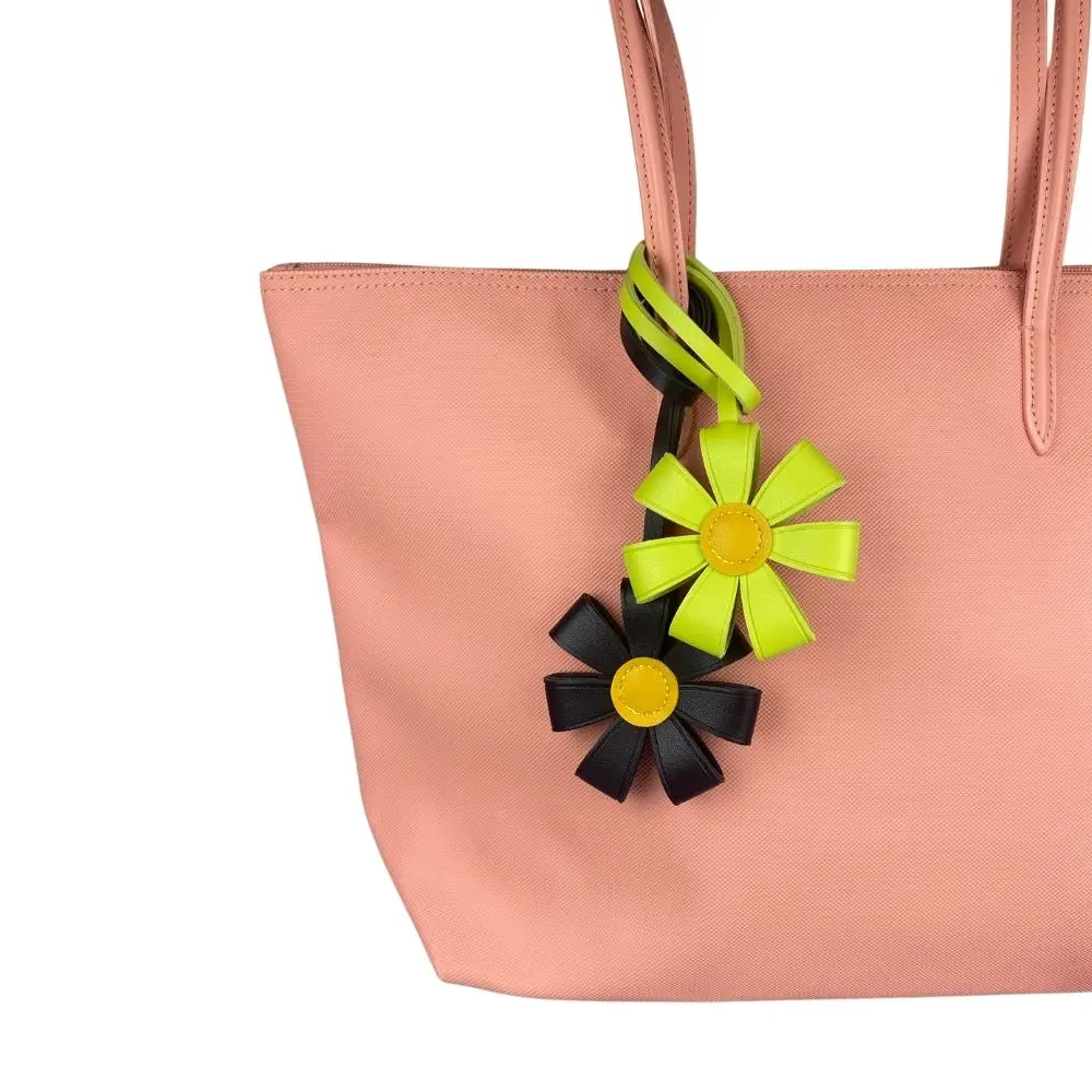 سحر حقيبة جلدية PU عباد الشمس | سحر بو اللون الجريء | تصميم زهرة ثلاثية الأبعاد متعدد الطبقات لملحقات الحقيبة/الهدايا. #3