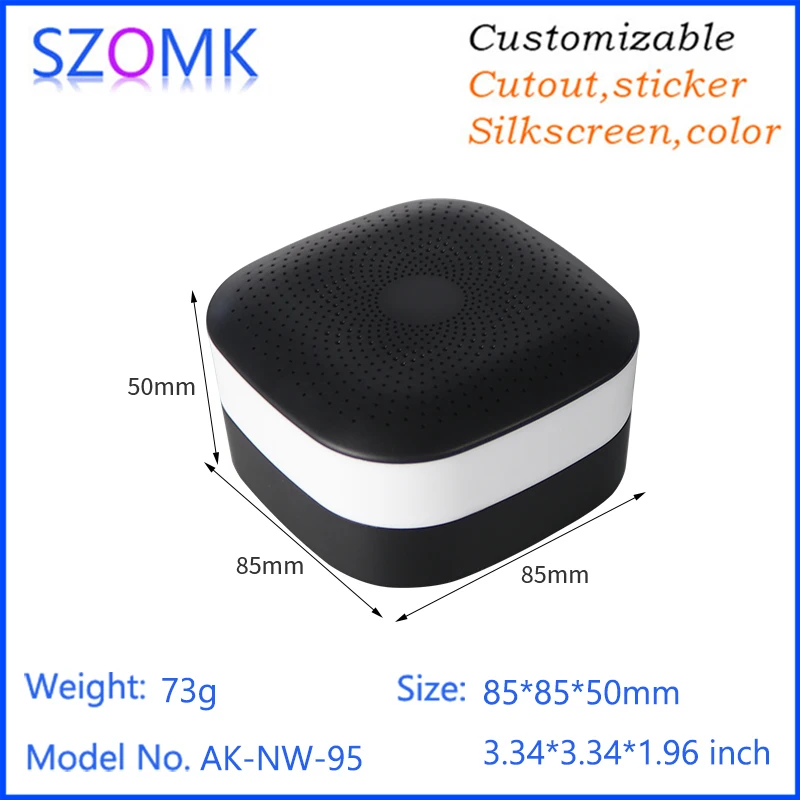 SZOMK AK-NW-95 85*85*50mm OEM ODM ABS Network Wireless Iot Sensor Smoke Fire Alarm Pm2.5 Plastic Enclosure Box