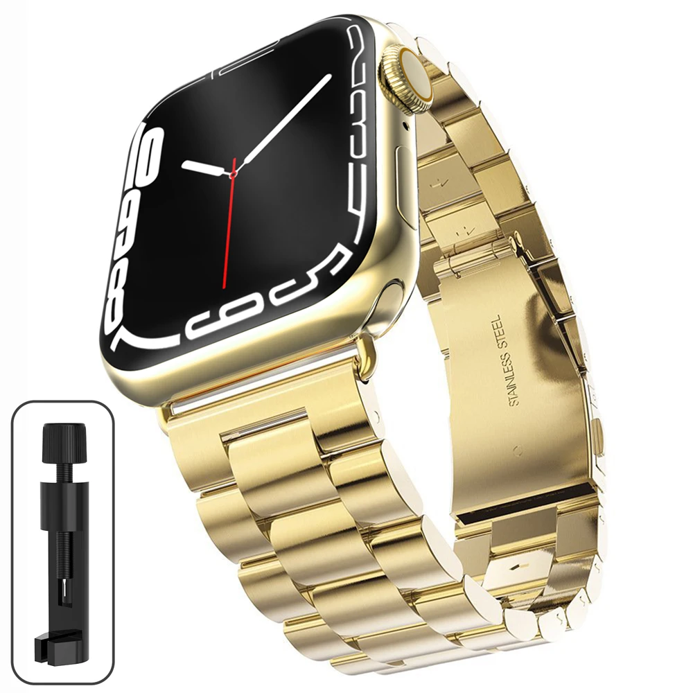 Edelstahlarmband für Apple Watch 46 mm Ultra 49 mm, Metallarmband für iWatch 12 11 10 9 8 SE 42 mm, Business-Uhrenarmband