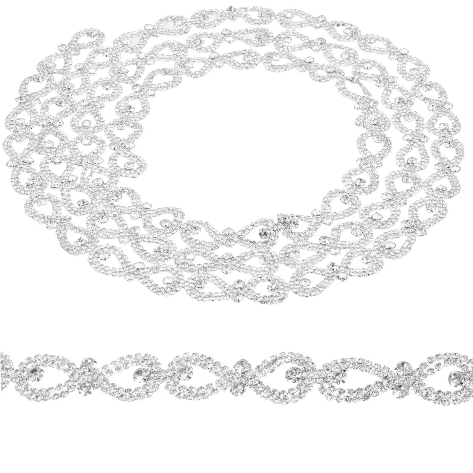 Professional Rhinestone Chain Delicate Cuttable DIY Crystal Trim for Waist Belts Earrings Craft Supply Multi-Function Rhinestone