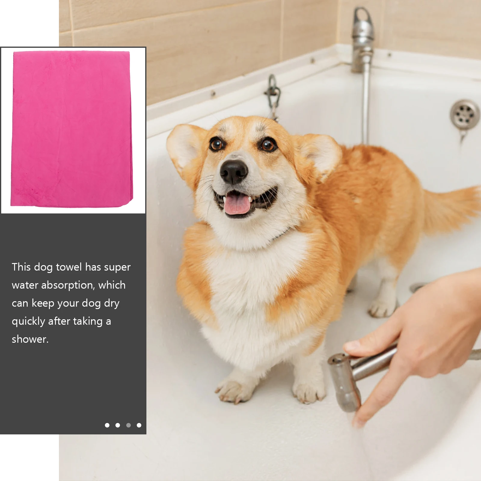 

2pcs Pet Bath Towel Quick Dry Hair Absorbent Cat Dog PVA Puppy Warm Soft Thickened A grade Pink Home Supplies