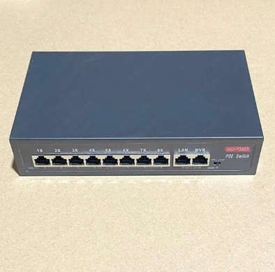 High Quality 120W POE Switch with 8 PoE Port and 2 Ethernet Uplink All Port 100Mbps 10 Port Power Over Ethernet Switch