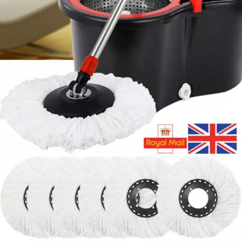 4-8X Spin Mop Heads Refill Replacement 360° Microfiber Home Cleaner Mopping Head