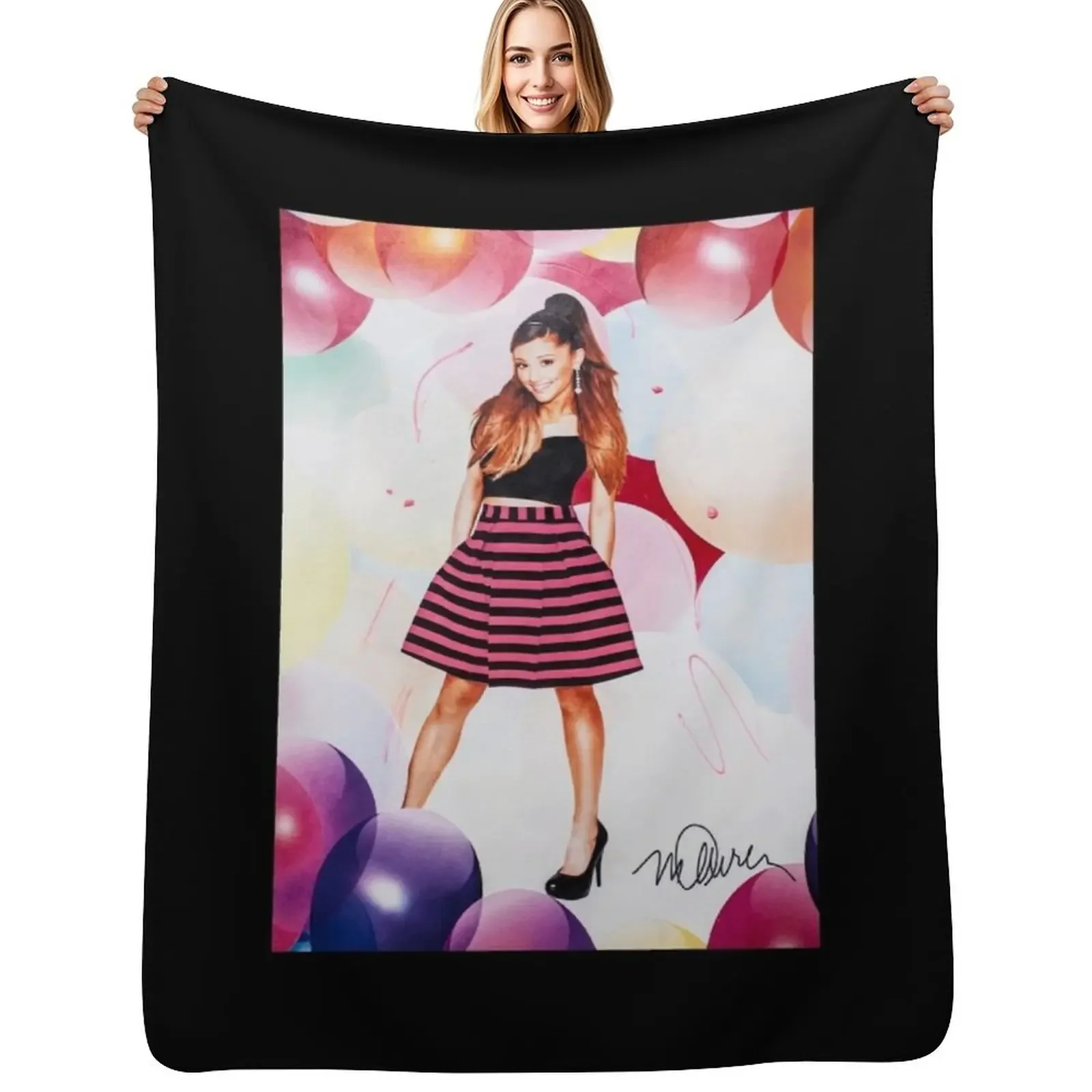 

Ariana Grande a Sweet & Stylish Pop Princess Throw Blanket Multi-Purpose Luxury Brand Soft Plaid Hairys Blanket