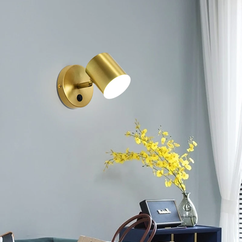 

Медный современный светодиодный настенный светильник в винтажном стиле для дома, гостиной, спальни, ванной комнаты, настенный светильник для чтения