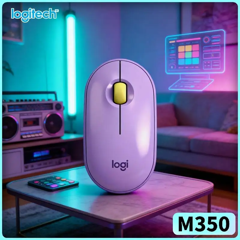 

Беспроводная мышь Logitech M350 с бесшумными кнопками, двойным подключением, 18-месячным сроком службы батареи, радиусом действия 10 м, совместимостью с несколькими устройствами