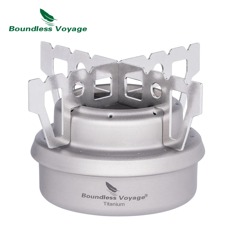 

Boundless Voyage Titanium Spirit Burner Mini Alcohol Stove with Brackets Outdoor Camping Stove Multi-Fuel Stove Ti2001C