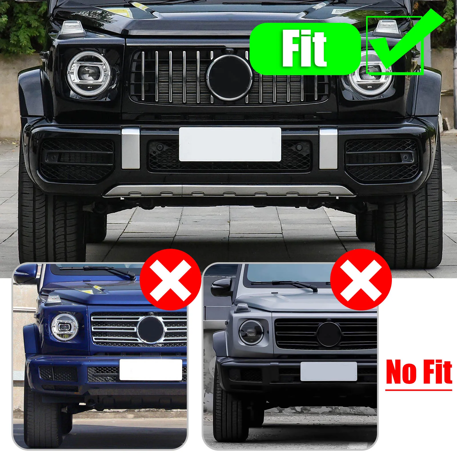 Car Front Bumper Side Strip Cover Decoration Cover Carbon Fiber For  Mercedes G-Class W464 G6 Trim Guard Bumper