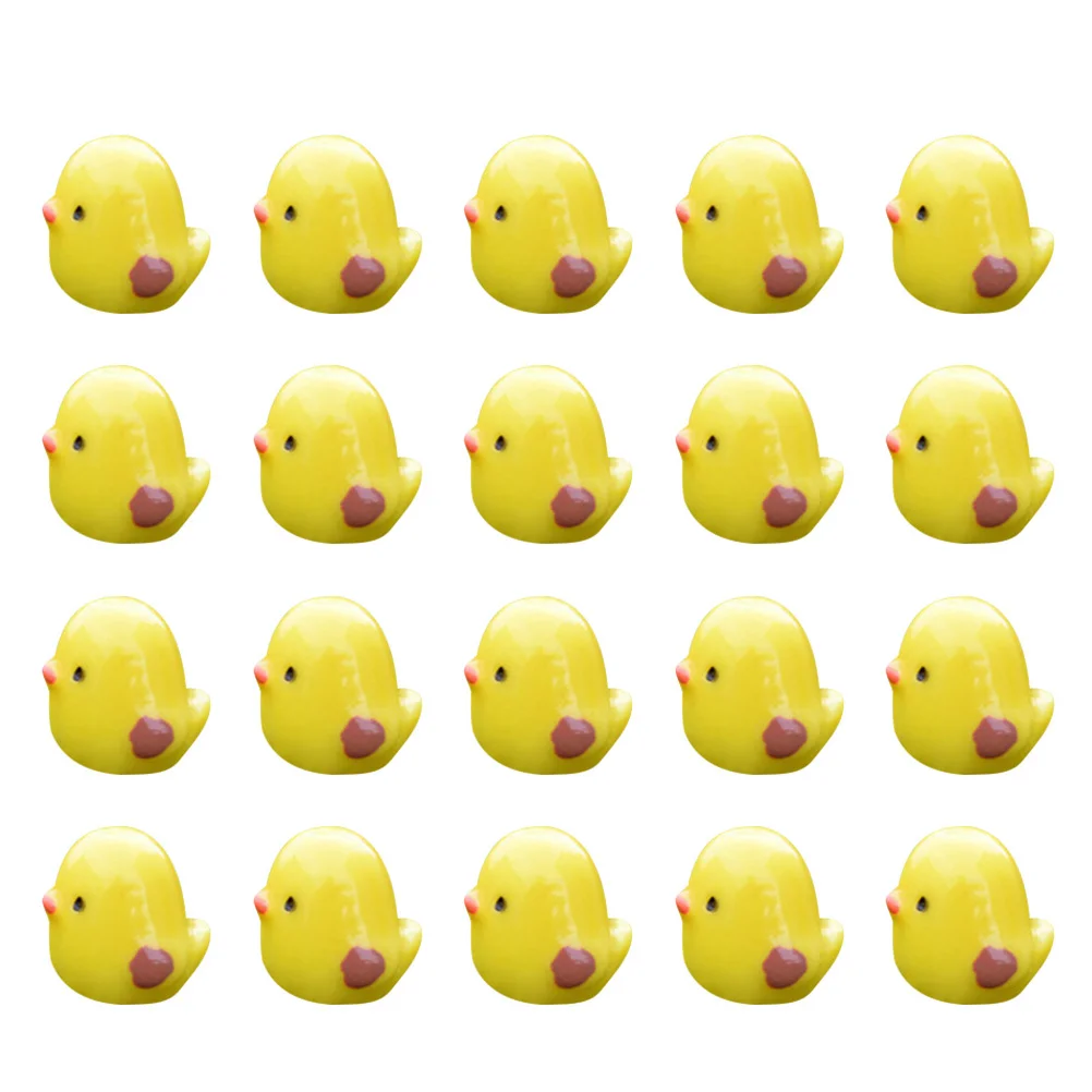 

20 Pcs Little Yellow Chicken Ornament Desktop Baby Chicks Home Decor Figurines Decorative Figures