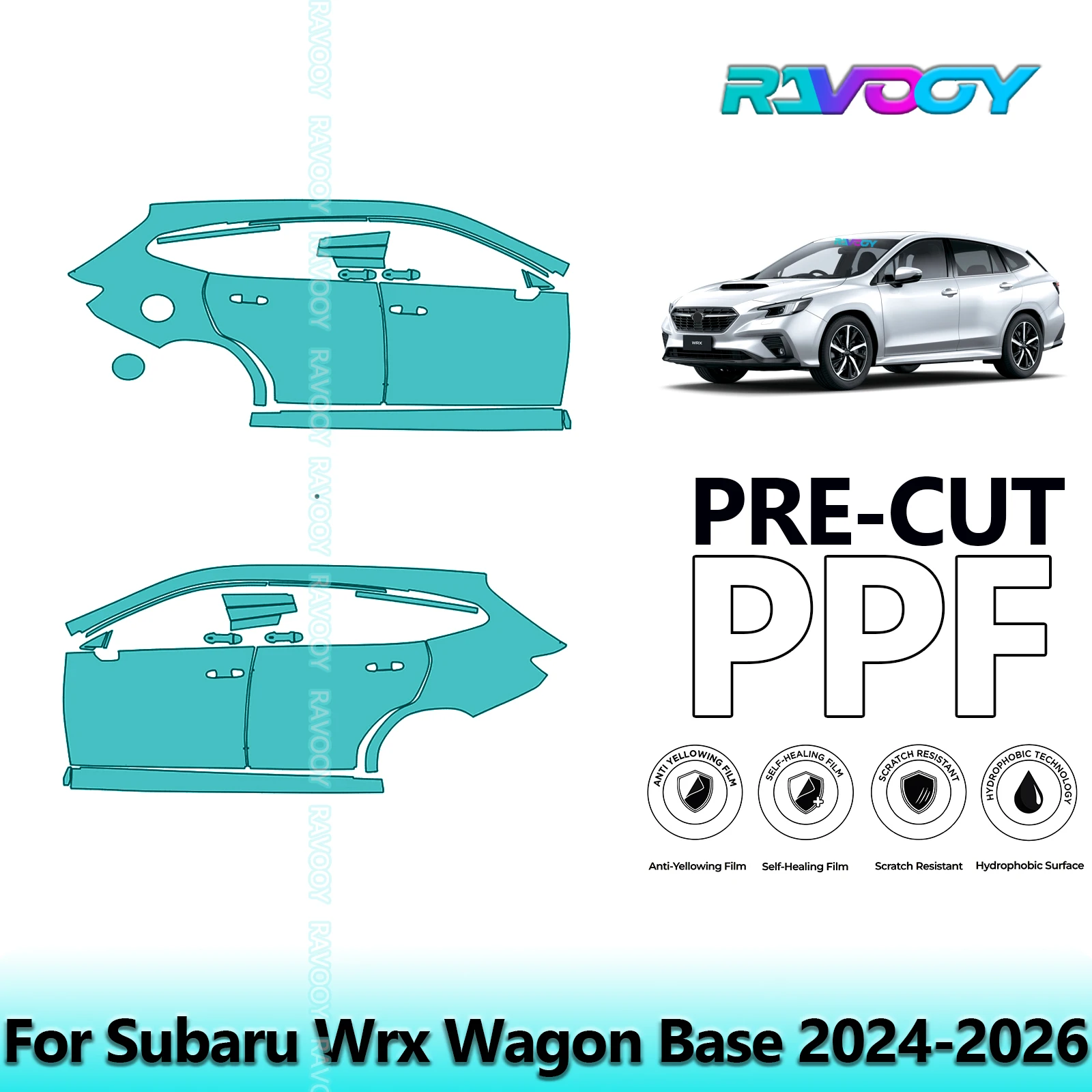 

For Subaru Wrx Wagon Base 2024-2026 8.5mil Clear Matte Pre-Cut PPF Door & A/B Pillar Kit TPU Paint Protection Film Set