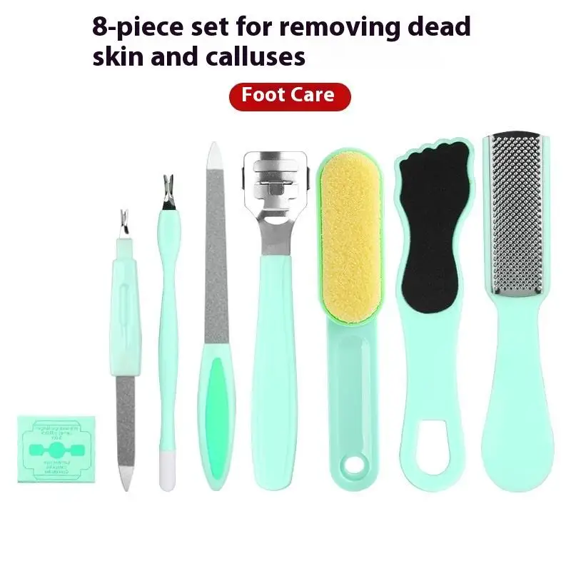 8 teile/satz Pediküre Kit Edelstahl Fußpflege Werkzeuge Kallus Entferner Schaber Pediküre Raspel Werkzeuge Maniküre Nägel