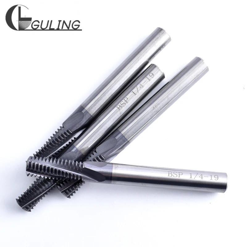 CNC 55 Degree Tungsten Steel BSP (G) Straight Pipe Thread Milling Cutter 1/16 1/8 1/4 3/8 1/2 3/4 - 28 19 14 mill cutters 1\