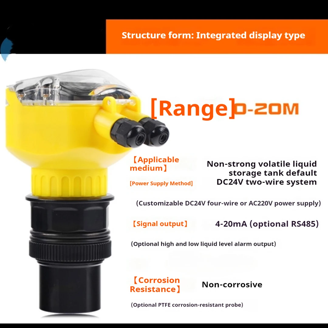 IP68 Ultrasonic Level Sensor 4-20mA Liquid Level Transmitter Digital Water Level Switch Smart Liquid Level Controller