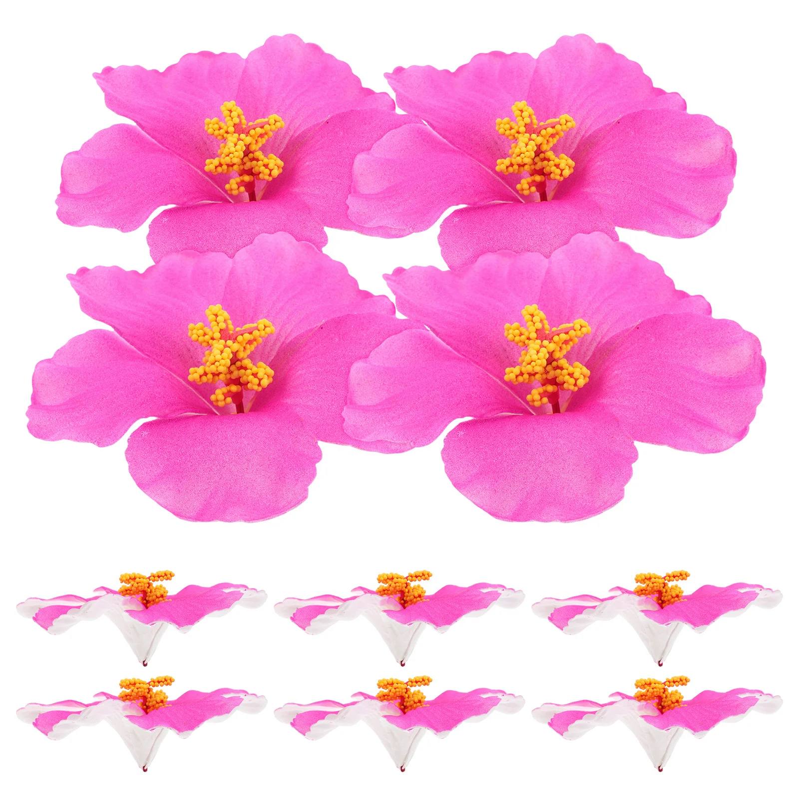 

10Pcs Artificial Hibiscus Flowers Realistic Eva Tropical Party Decoration Summer Wedding Hawaiian Luau Photo Props