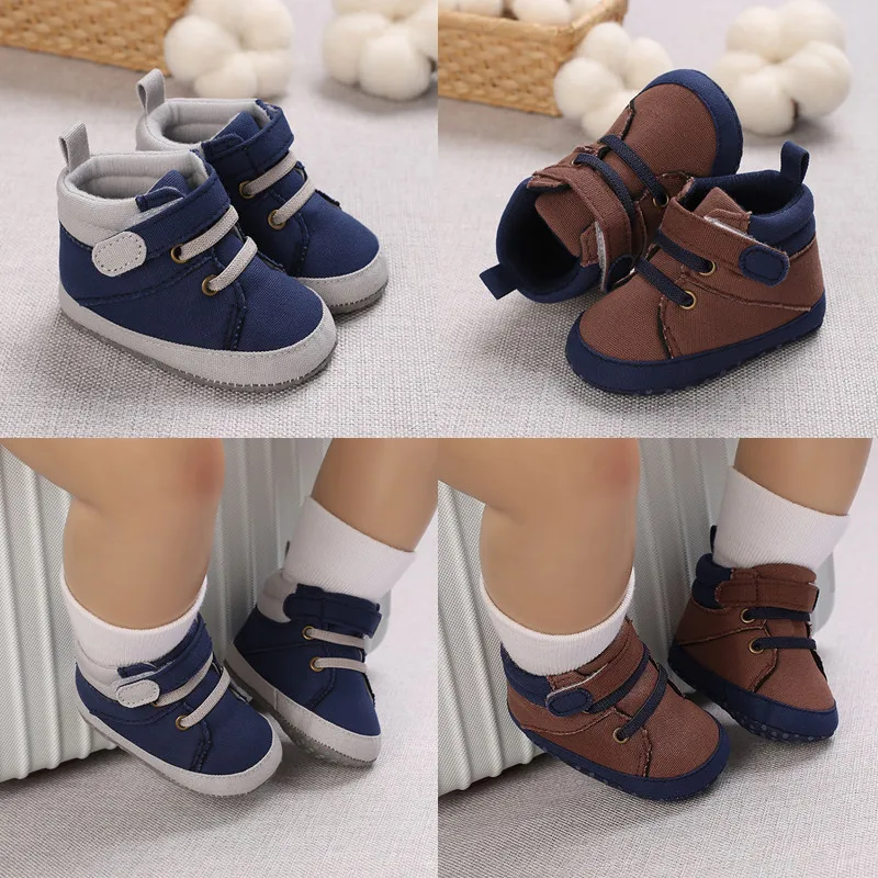 

Newborn Baby Shoes For Boys And Girls Classic Multi-Color Soft Sole PU Leather Sneakers First Crib Moccasins Casual Walking Shoe