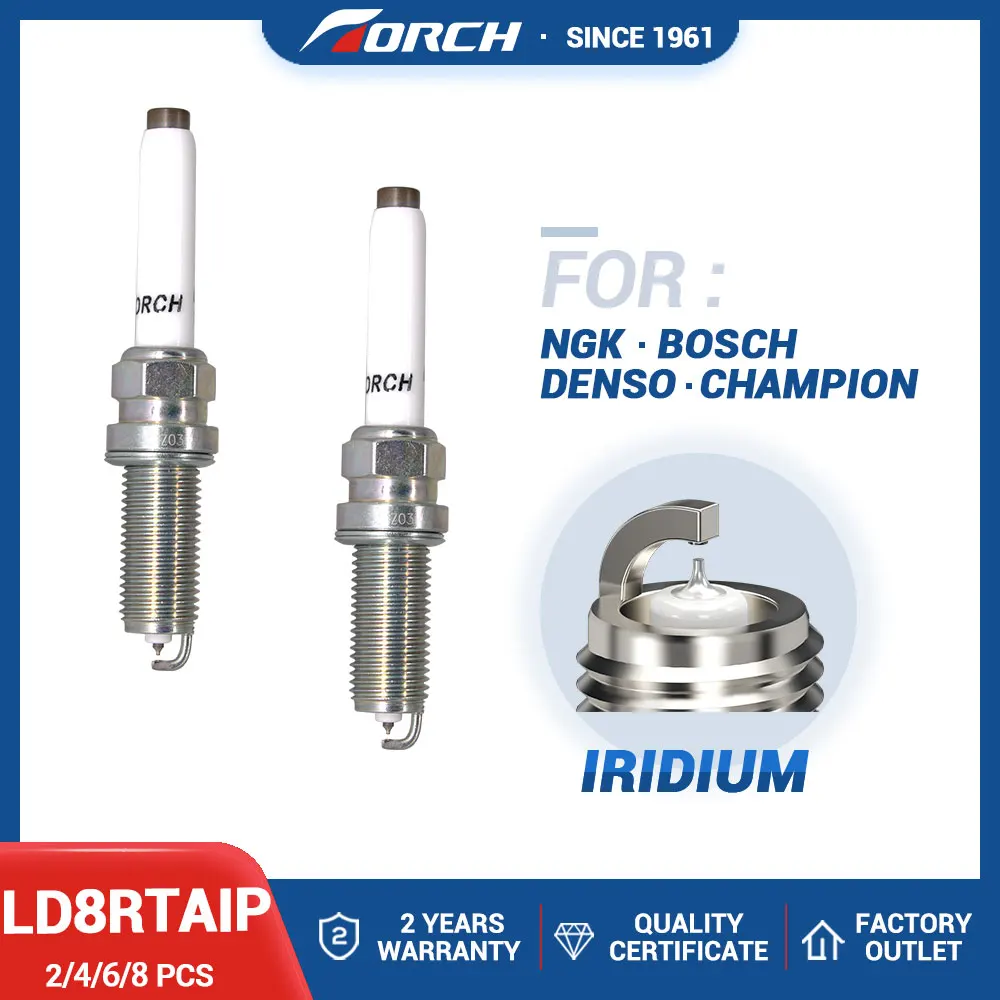 2-8PCS Iridium Platinum Spark Plugs Torch LD8RTAIP Replace for Candles Champion REA6MC SGM 24113395 LIW 1.0T GDI Auto Parts