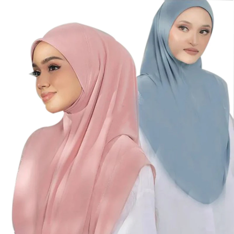 Plain Ready To Wear Hijab for Women Muslim Instant Turbans Soft Jersey Scarf Islamic Clothes Long Hijabs Abaya