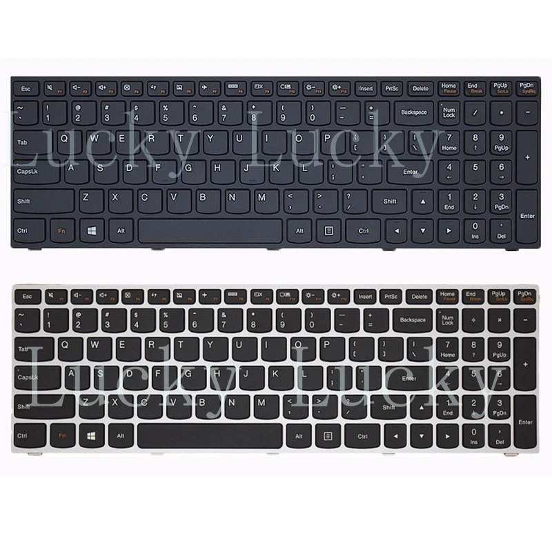 f For Lenovo Ideapad 300-15ISK 300-15IBR Laptop Keyboard Black/ Silver