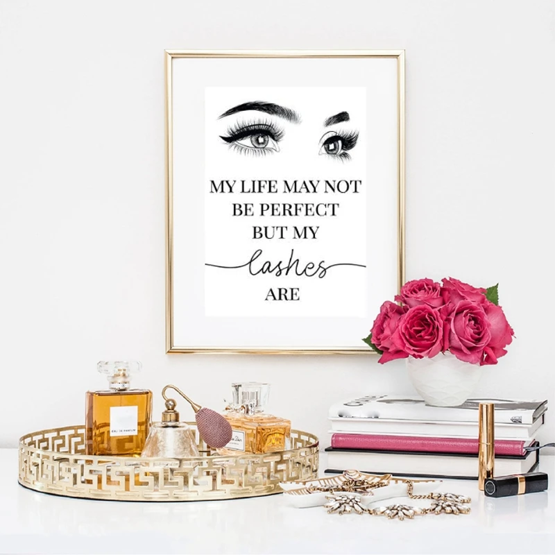 Eyelashes Makeup Esthetician Gift Lash Bundle Fashion Posters Print Canvas Painting Wall Art for Living Room Modern Home Decor