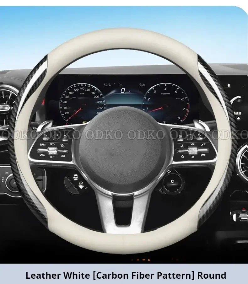 

Car Steering Wheel Cover For Jeep Compass Grand Cherokee Pu Leather Steering Protector Anti Scratch Non-slip Auto Accessories