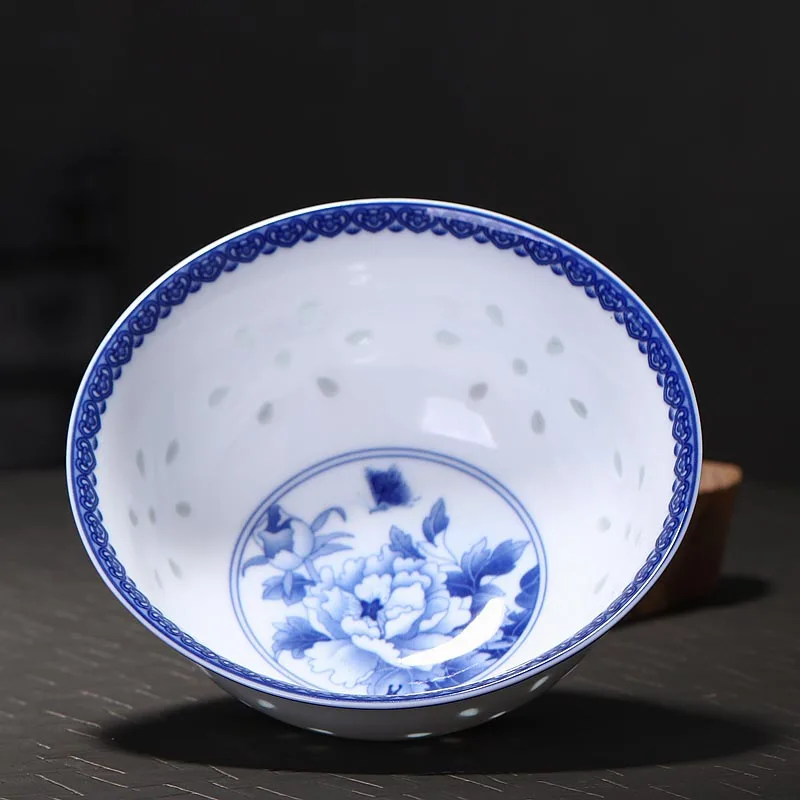 5inch Ceramic Ramen Soup Bowls Jingdezhen Blue and White Porcelain Rice Bowl Art Small Bowls Chinese Dragon Dinnerware Container