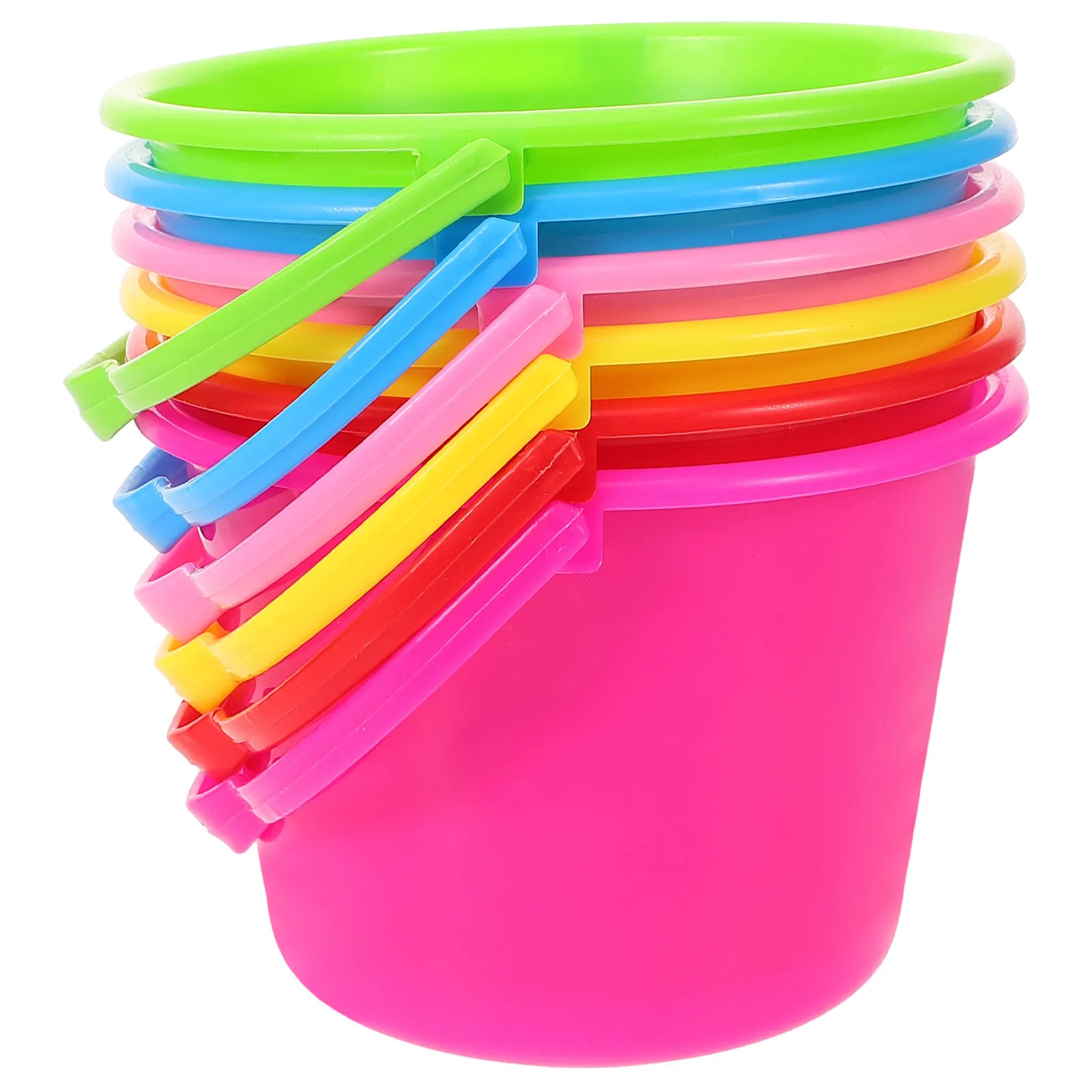

6Pcs Lightweight Beach Sand Buckets for Kids Non-Slip Ergonomic Handle Portable Multi-Use Sand Digging Buckets Summer Outdoor