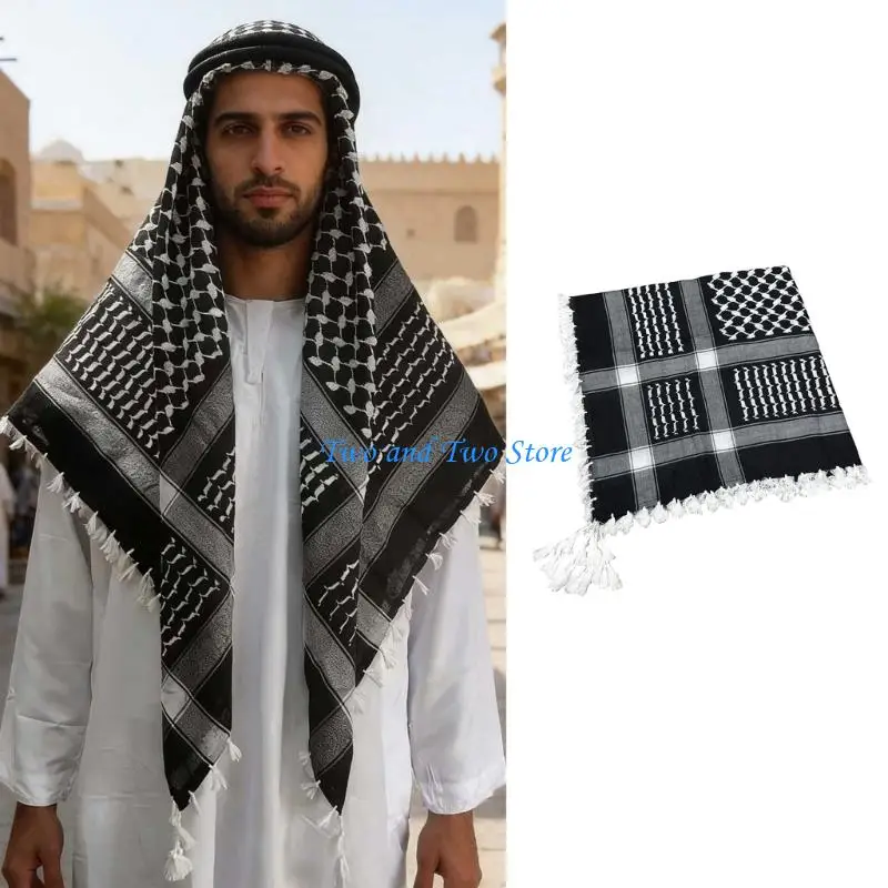 HX6F Fashion Middle East Head Wrap Scarf For Adults And Kids Easy Care Neckerchief
