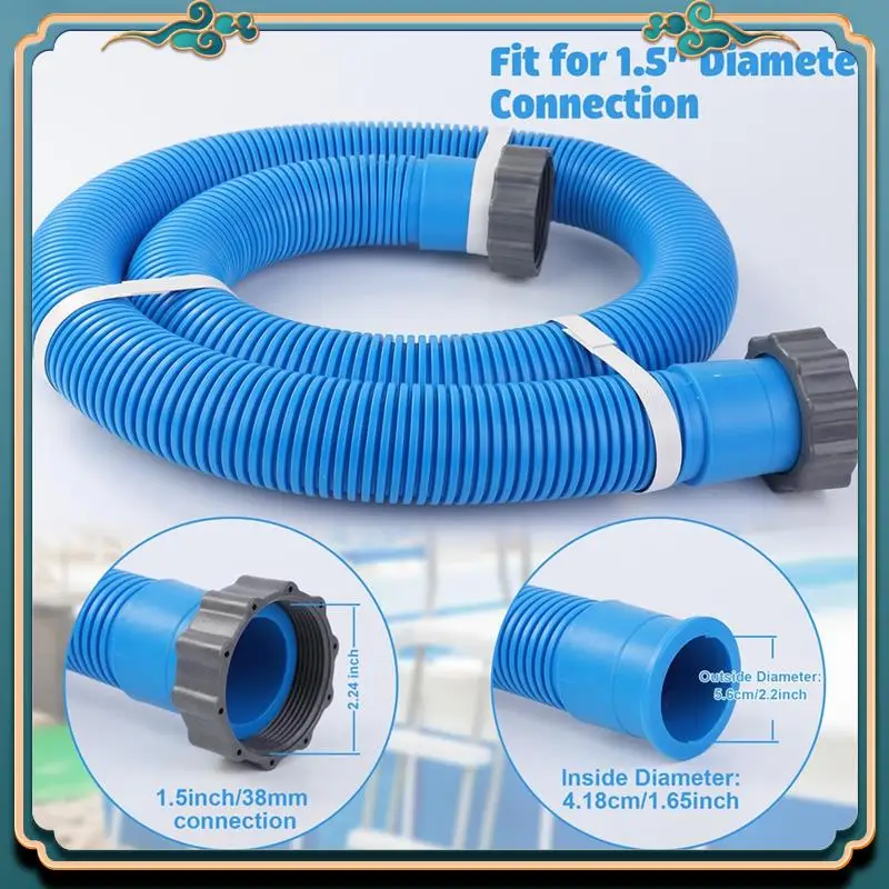 

2-Pack 1.5 Inches By 59 Inches Pool Pump Hoses With Hose Adapters For Above Ground Pool Accessories