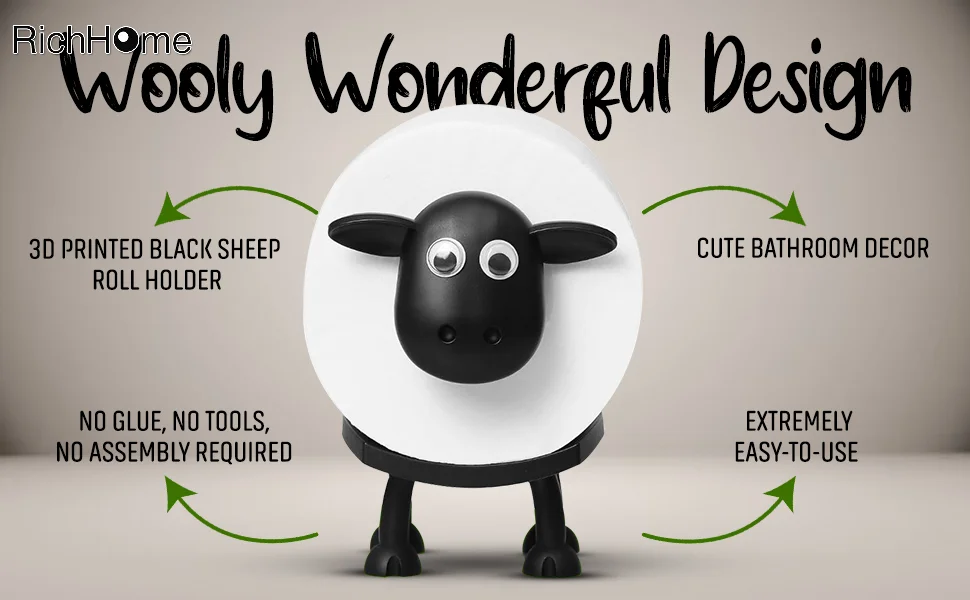 Cute Sheep Toilet Roll Holder Resin Lovely Sheep Tissue Box Stackable for Home Bathroom Stackable Animal Tissue Organiser