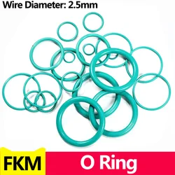 Green FKM O Ring Seal Thickness Oil Gaskets Fuel Washer,Fluorine Rubber O-Rings OD*WD 2.5MM