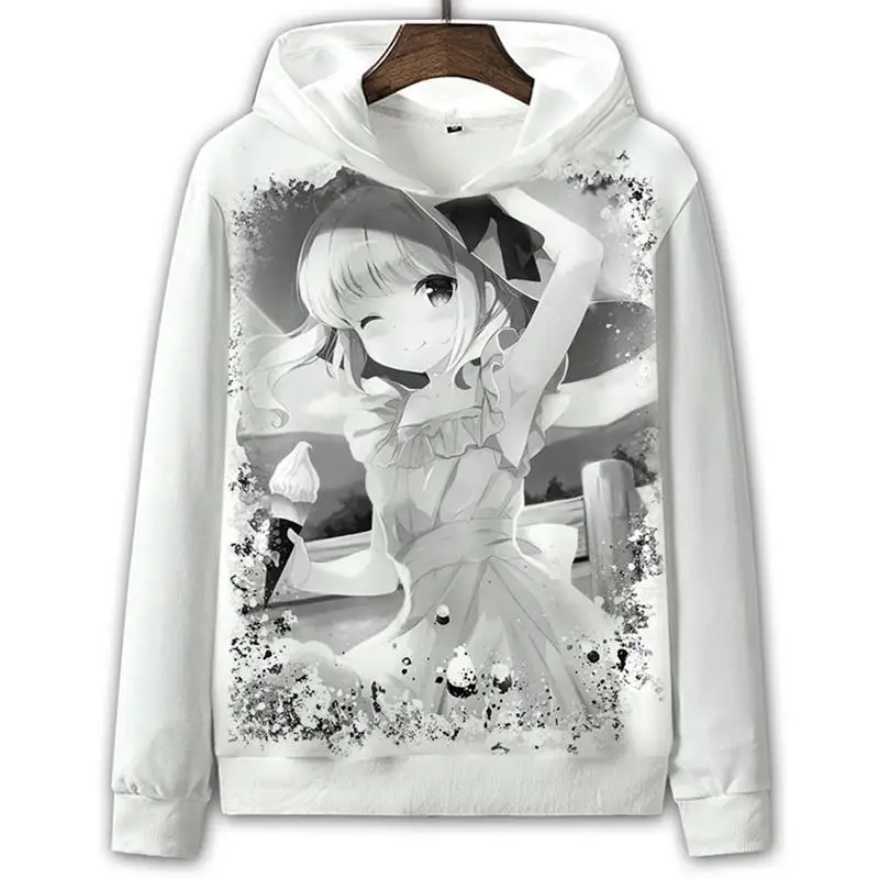 

Толстовка Giarlish с длинным рукавом: Модная молодежная одежда с мультяшными аниме-принтами для девочек-подростков, теплая, на флисовой подкладке