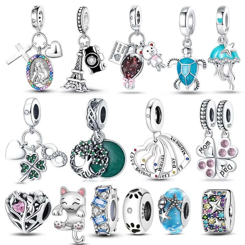 

Шармы de plata de ley 925, светящиеся шармы-бусины в виде звезд, собачьих когтей для браслета Pandora, сделай сам, изготовление подарков