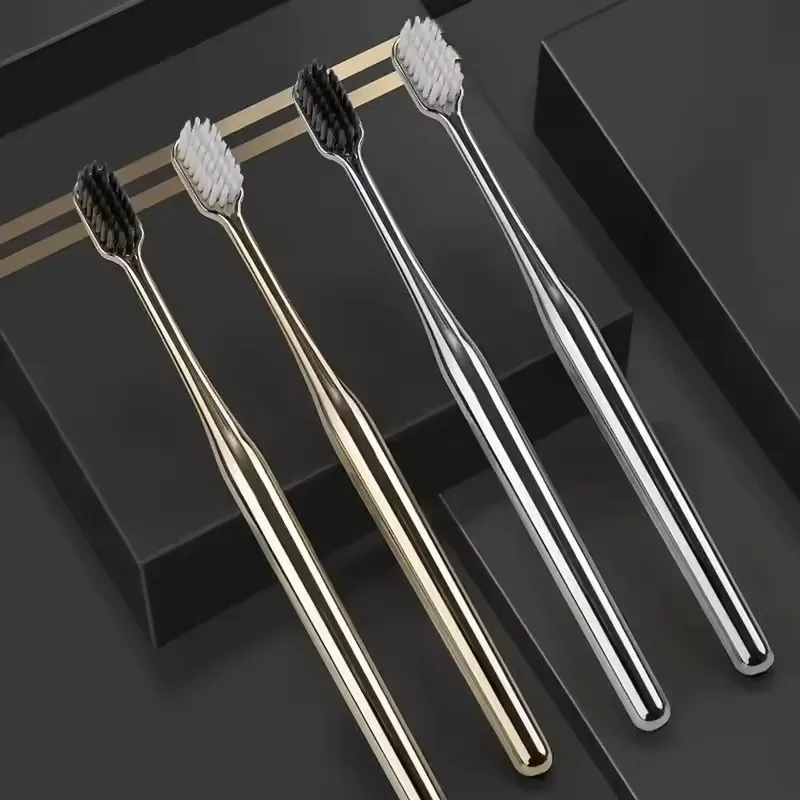 1/5/10/20pcs Luxury Soft Toothbrush Adult Toothbrush Gold And Silver Toothbrush Elegant And Soft Toothbrush Direct Shipping